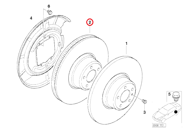 BMW (E36 E46) / リア ディスク ブレーキ ローター (一枚