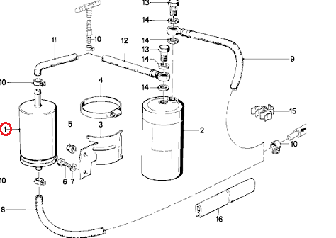 BMW (E24 E30 E34 E36) / フューエルフィルター 燃料フィルター / 13321268231・13321270038 /  MAHLE [KL9]