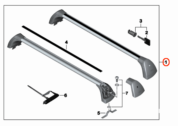 BMW (F01 F02 F04) / ルーフ キャリア セット / 82710442704 / BMW純正