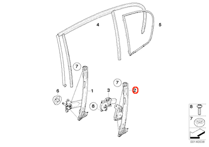 BMW (E87) / リアパワーウィンドウレギュレーター 右 / 51357138468 / BMW純正 ｜ EURO AUTO（ユーロオート）