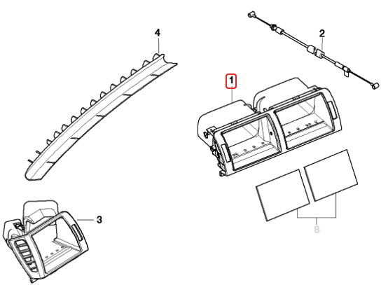 BMW (E46) / フレッシュエアグリル エアコン吹き出し口 センター 右ハンドル車用 / 64228370742 / BMW純正 ｜ EURO  AUTO（ユーロオート）