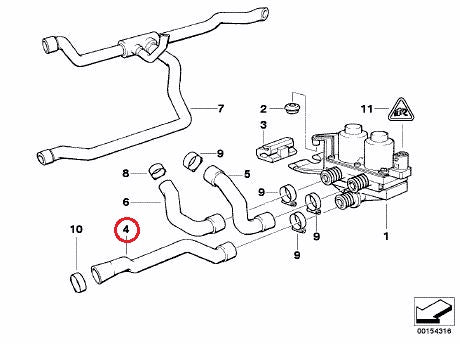 BMW (E36) / ヒーターホース (エンジンフィード - ヒーターバルブ