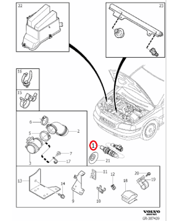 VOLVO / O2センサー ラムダセンサー (リア) / 8642230 / VOLVO純正