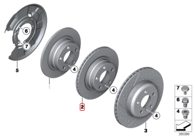 BMW (F30 F31 F34 F32 F36) / リア ディスク ブレーキ ローター (一枚) / 34216864900 / BMW純正