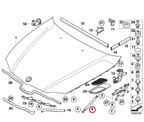 BMW (E90 E92 E93 M3) / エンジンフードダンパー / 51237900795 / BMW