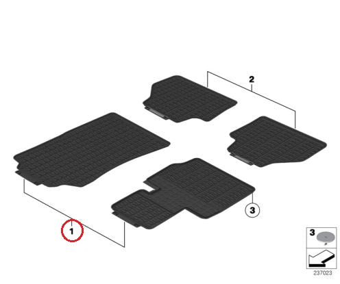 BMW (F25 F26) / フロントフロアマット 全天候 右ハンドル