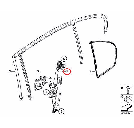 BMW (E90) / リアウインドウレギュレーター 右 / 51357140590 / CRT