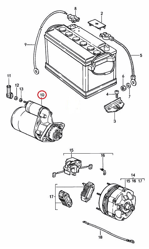 ポルシェ (911 930) / スターター リビルト (1.5kw) / 91160410101 / BOSCH [SR68X] ｜ EURO  AUTO（ユーロオート）