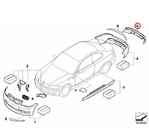 BMW (E82 E88) / リアディフューザー カーボン / 51120414220 / BMW純正 (M Performance) ｜ EURO  AUTO（ユーロオート）