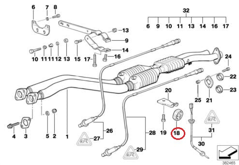 BMW (E36 M3) / マフラーラバーリング / 18301703634 / BMW純正 ｜ EURO AUTO（ユーロオート）