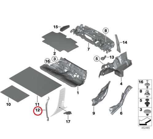 BMW (F30 F31) / サイドパネルシール 左 / 51487301069 / BMW純正 ｜ EURO AUTO（ユーロオート）