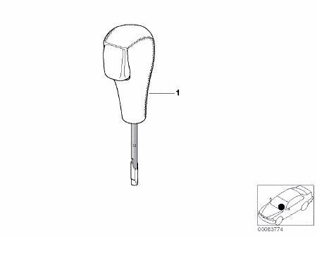 BMW / セレクターレバーシフトノブ ブラックレザー チタンクローム / 25167585730 / BMW純正(Performance)