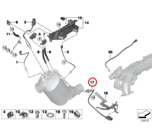 BMW (F10 F30) / O2センサー ラムダセンサー (リア) / 13627793825 / BMW純正 ｜ EURO  AUTO（ユーロオート）