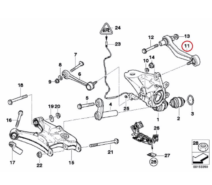 BMW (E53) / リアアッパーコントロールアーム 左 / 33326770859 / Lemforder [3455501]