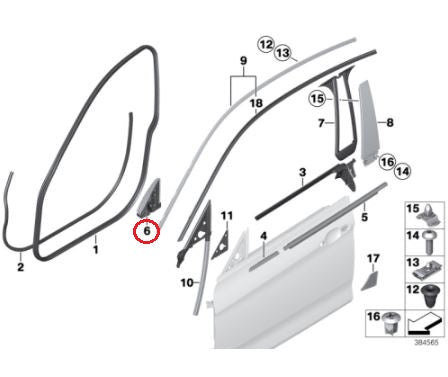 BMW (F34) / Aピラー ロアトリム 左 スピーカー付用 / 51337295509