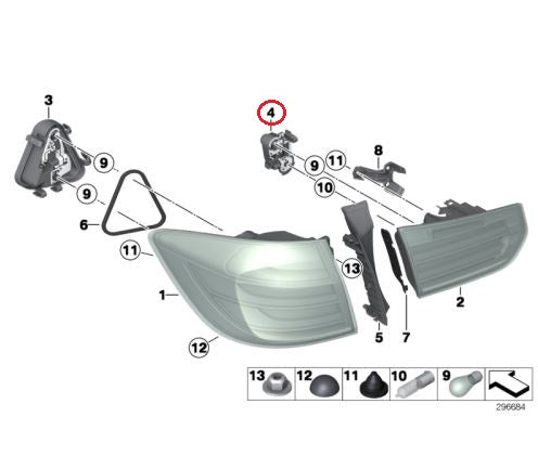 BMW (F30 F31) / テールランプバルブソケットパネル 右 トランク側 / 63217313060 / BMW純正