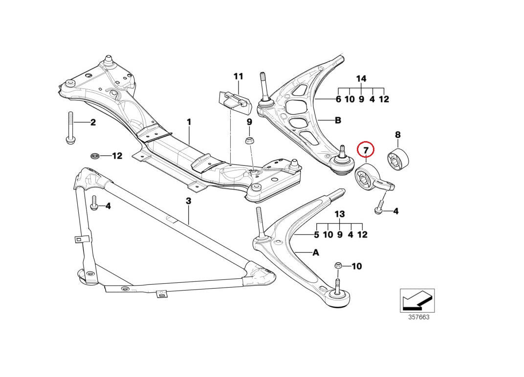 BMW (E46 E85 E86) / 強化ブッシュ フロントロアアームブッシュ 左右