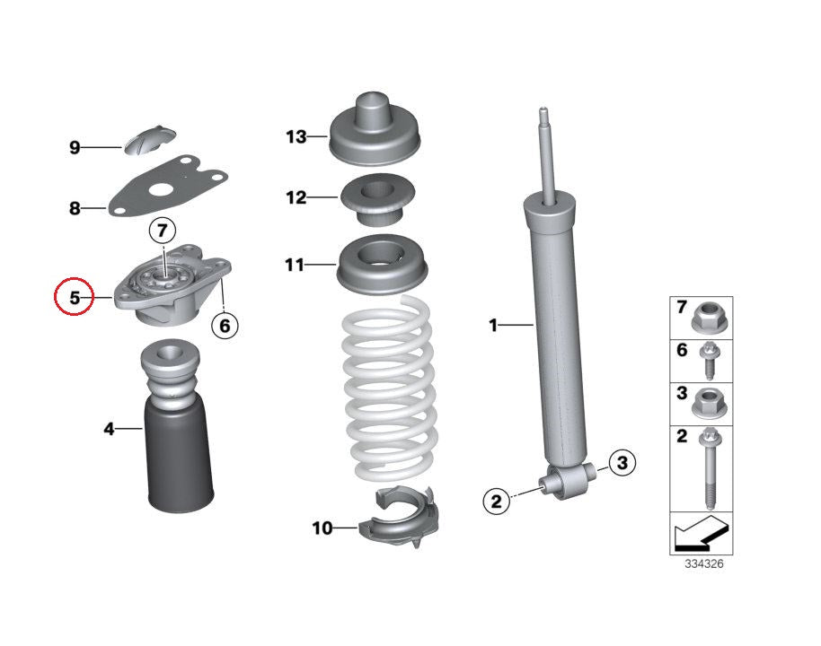 BMW (F20 F30 F32) / リアアッパーマウント / 33506862725 / Lemforder
