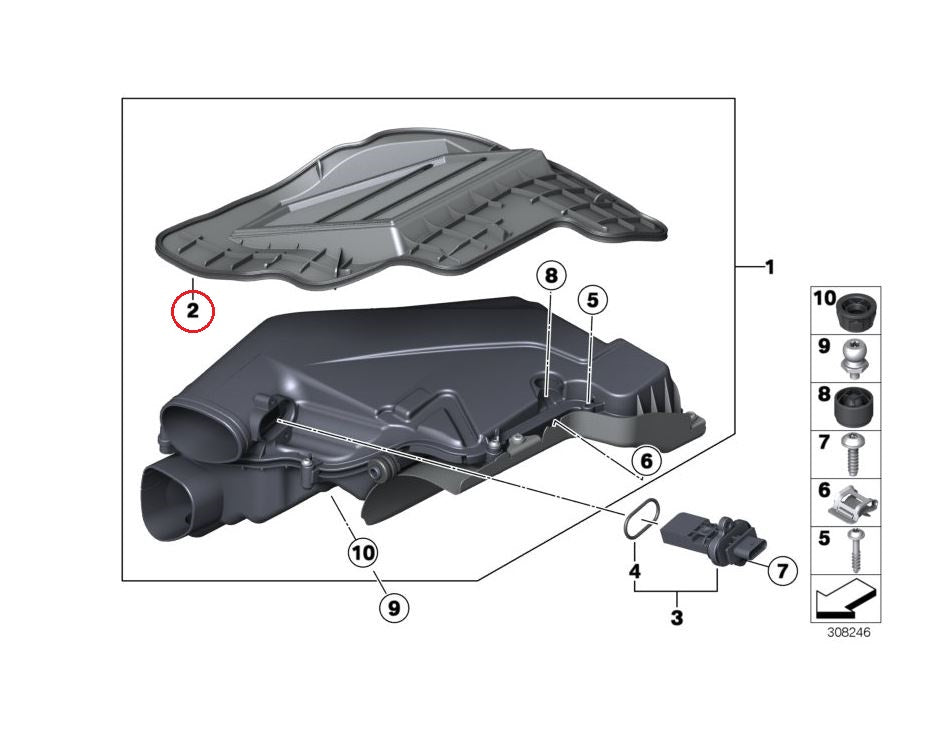 BMW (F01 F10 F12 E70) / エアフィルター 左 バンク1 / 13717577457