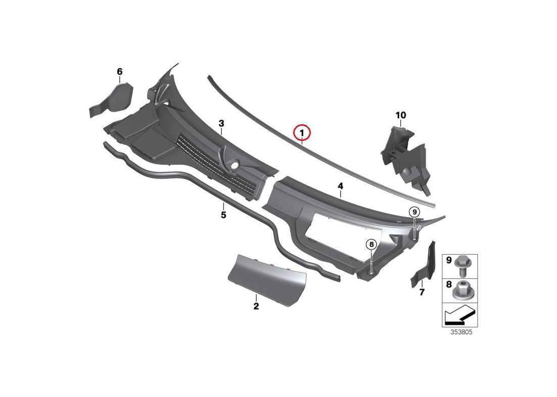 BMW MINI (R56) / フロントガラスロアモール / 51312756196 / MINI純正