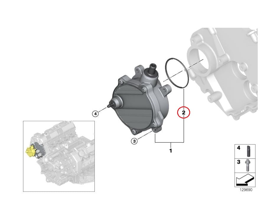 BMW MINI (R56) / Oリング(ブレーキブースター バキュームポンプ