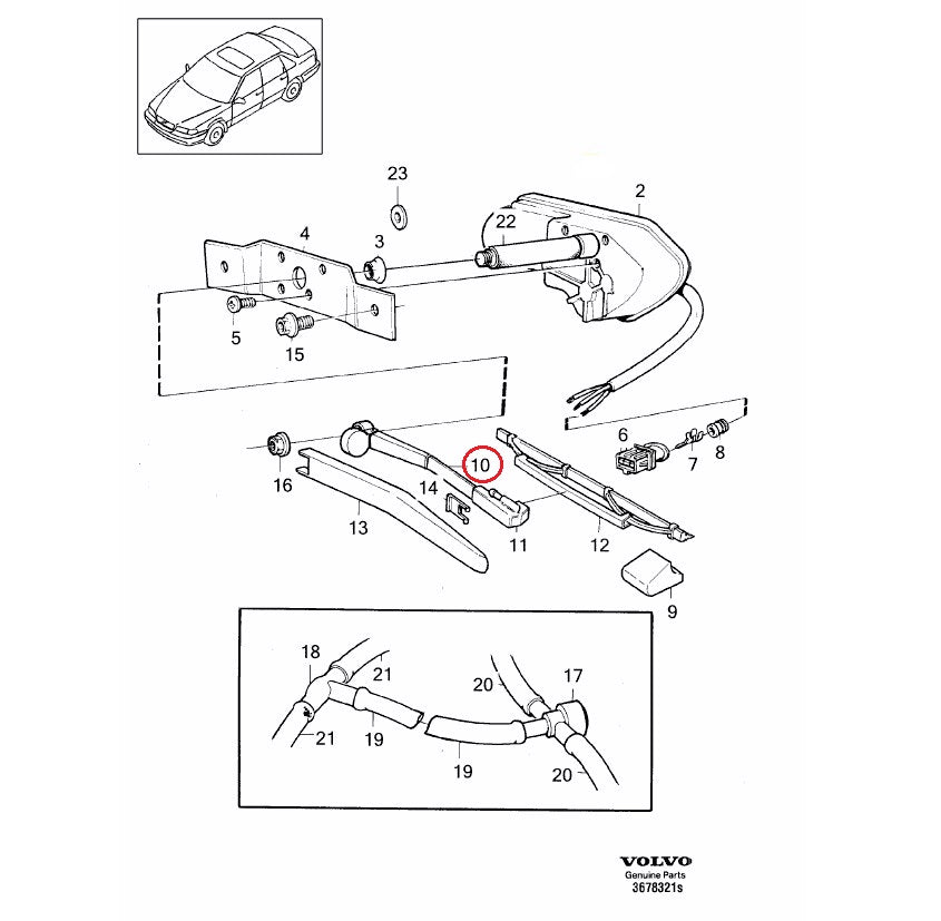 VOLVO (850 V70) / ヘッドライトワイパーアーム 左 / 9151655 / PPS