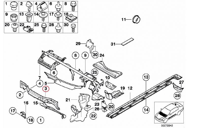 BMW (E39) / エンジンルーム センターパネル / 51718158237 / BMW純正