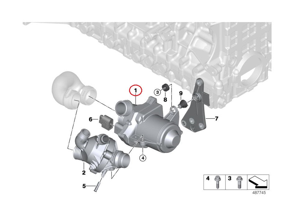 BMW (E60 E63 E87 E90) / ウォーターポンプ / 11517586925