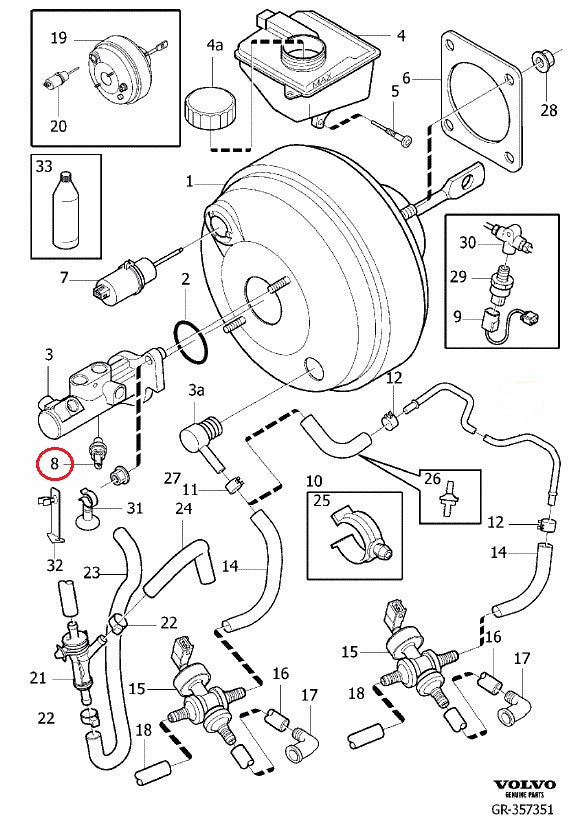 VOLVO (S60 V70II) / ブレーキプレッシャーセンサー / 30793669