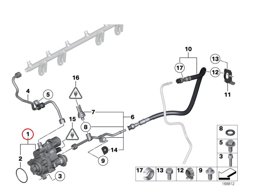 BMW (E60 E90 F10) / ハイプレッシャーフュエールポンプ 高圧燃料ポンプ / 13517616170 / BMW純正 ｜ EURO  AUTO（ユーロオート）