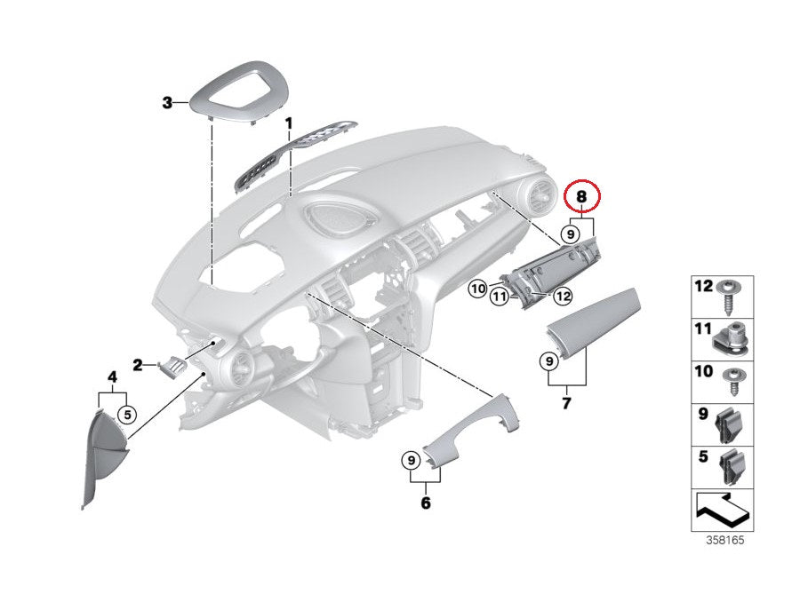 BMW MINI (F55 F56) / シークレットコンソール 助手席側 / 51459290341 / MINI純正 ｜ EURO  AUTO（ユーロオート）