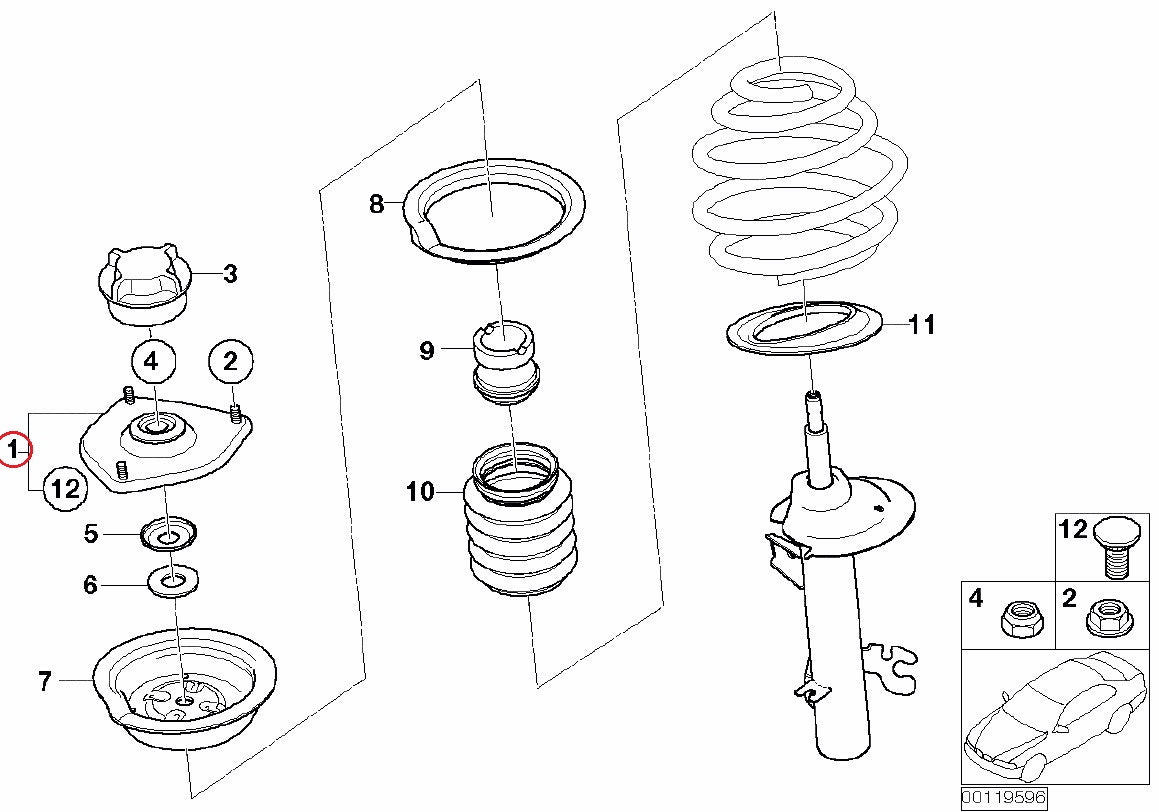 BMW MINI (R50 R52 R53) / フロントアッパーマウント / 31306778833