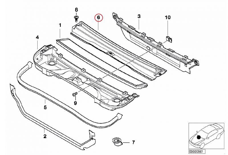 BMW (E46) / エアコンフィルターカバー / 64318363423 / BMW純正