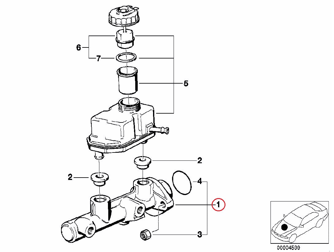 BMW (E38 E39) / ブレーキマスターシリンダー / 34311165543 / TRW