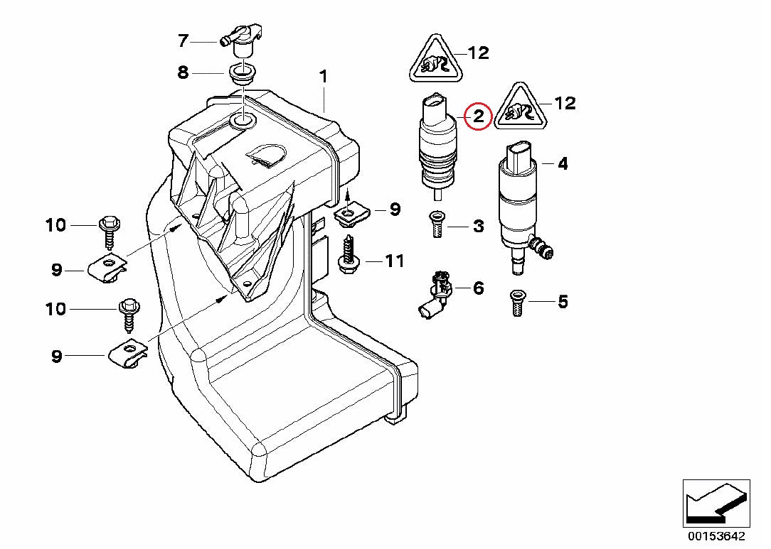 BMW (E38 E39 E46 E83 E85) / ウォッシャーポンプ / 67128362154 / URO ｜ EURO  AUTO（ユーロオート）