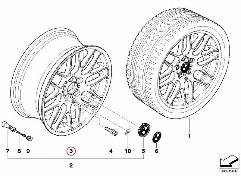 BMW (E46 M3 CSL) / 19インチアルミホイール Mクロススポーク163 19