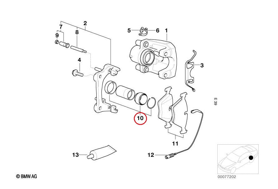 BMW (E39) / リア ブレーキ キャリパー シーリング セット / 34211164440 / BMW純正