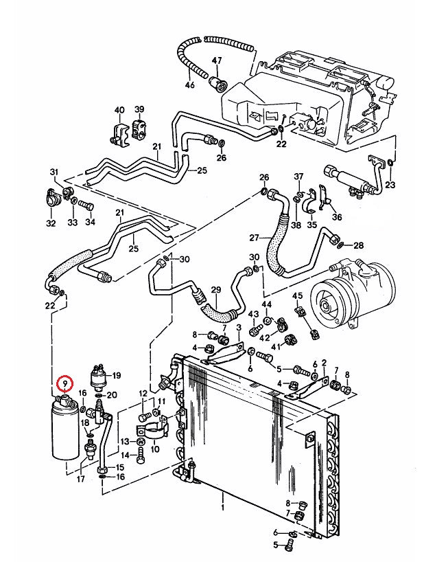 ポルシェ (924 928 944 968) / エアコンレシーバータンク ドライヤー / 94457394300 / URO