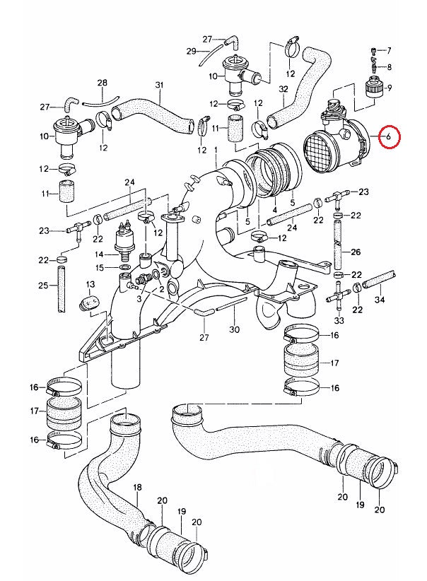 ポルシェ (993) / エアマスセンサー エアフロメーター / 99360612401・993606124AX / BOSCH [0280 ｜  EURO AUTO（ユーロオート）