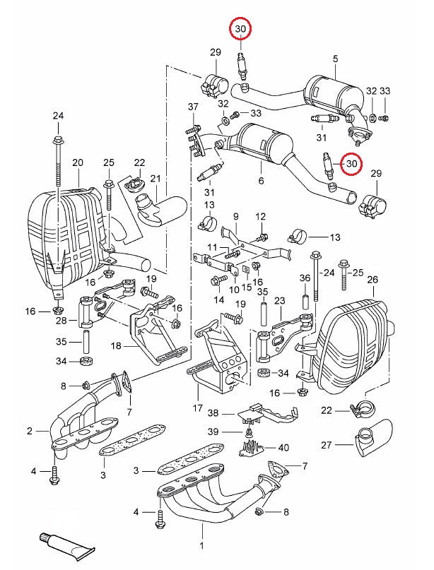 ポルシェ (996) / O2センサー ラムダセンサー リア / 99360611801 / ポルシェ純正 ｜ EURO AUTO（ユーロオート）