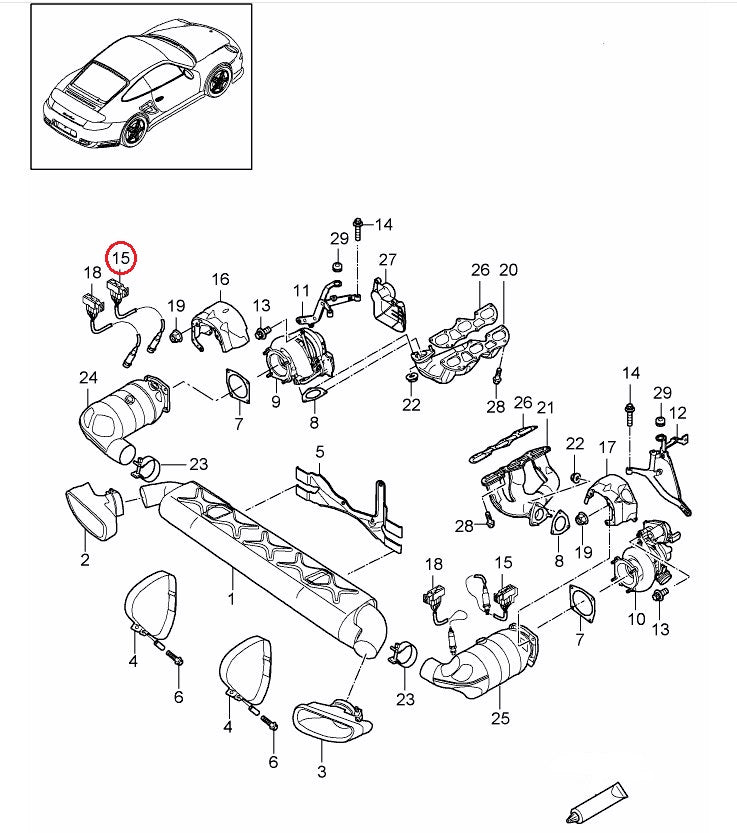 ポルシェ (997 ターボ) / O2センサー ラムダセンサー フロント