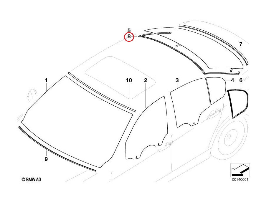 BMW (E90) / リアガラスアッパーモール / 51317061970 / BMW純正 ｜ EURO AUTO（ユーロオート）