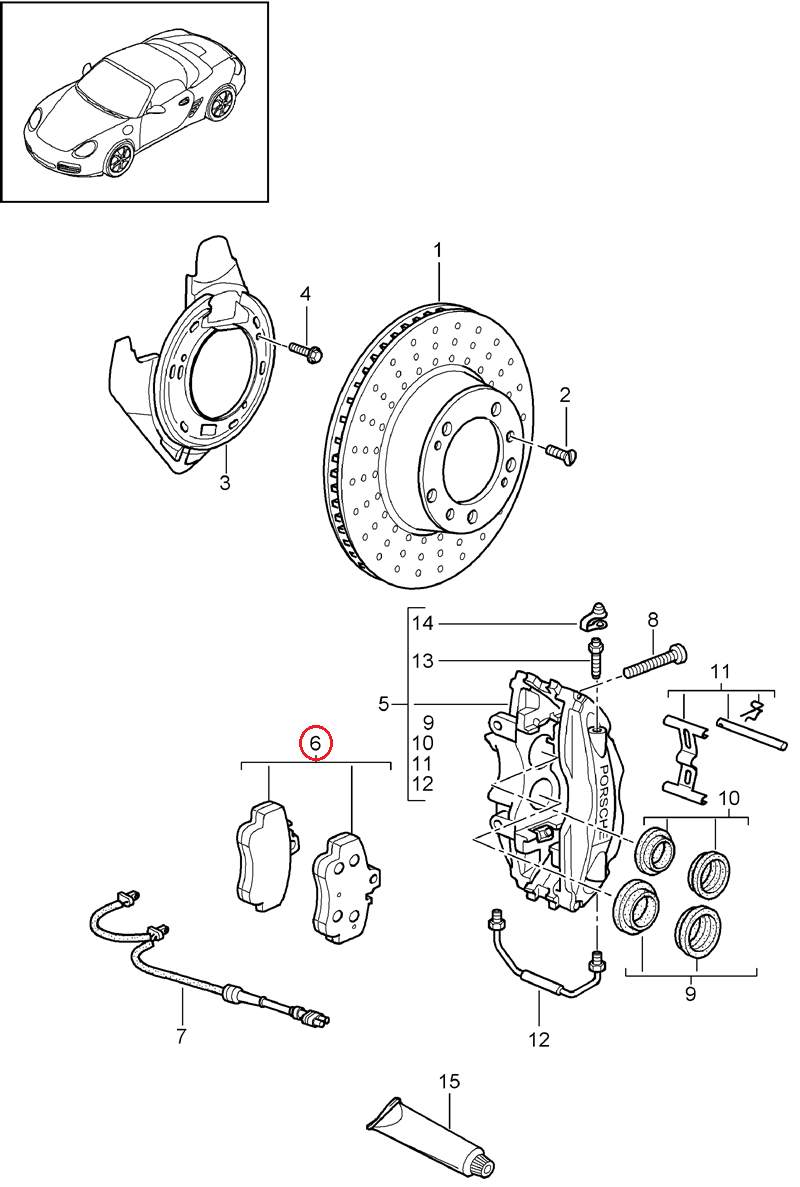 ポルシェ (911 996 997・ボクスター 986・ケイマン 987) / リア ブレーキパッド 左右セット / 98635293910 ｜  EURO AUTO（ユーロオート）