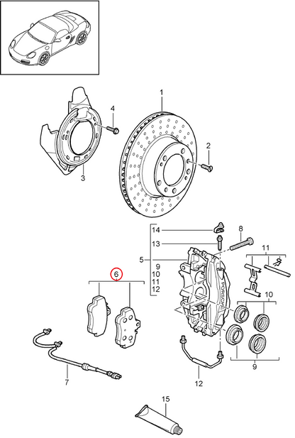 ポルシェ (911 996 997・ボクスター 986・ケイマン 987) / リア ブレーキパッド 左右セット / 98635293910 ｜  EURO AUTO（ユーロオート）