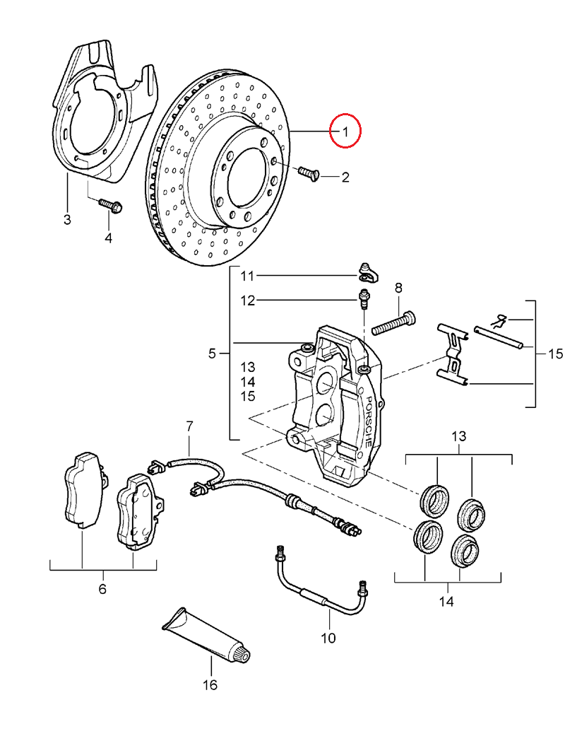 ポルシェ (966 997) / フロント ブレーキローター 2枚左右セット / 99635140904・99635141004 / Brembo  [09.C092.11/09.C877.11]