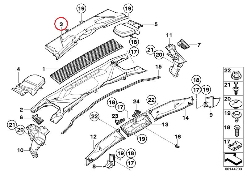 BMW (E87 E90) / エアコンフィルターアッパーカバー / 64316987498 / BMW純正 ｜ EURO AUTO（ユーロオート）