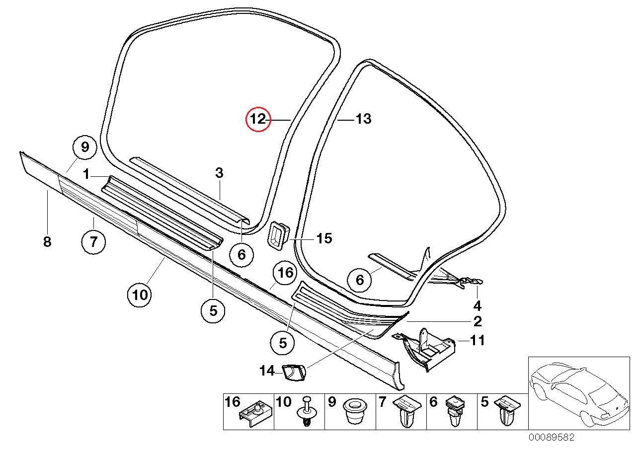 BMW (E46 セダン ツーリング) / フロントドアウェザーストリップ ボディ側 / 51728194682 / BMW純正