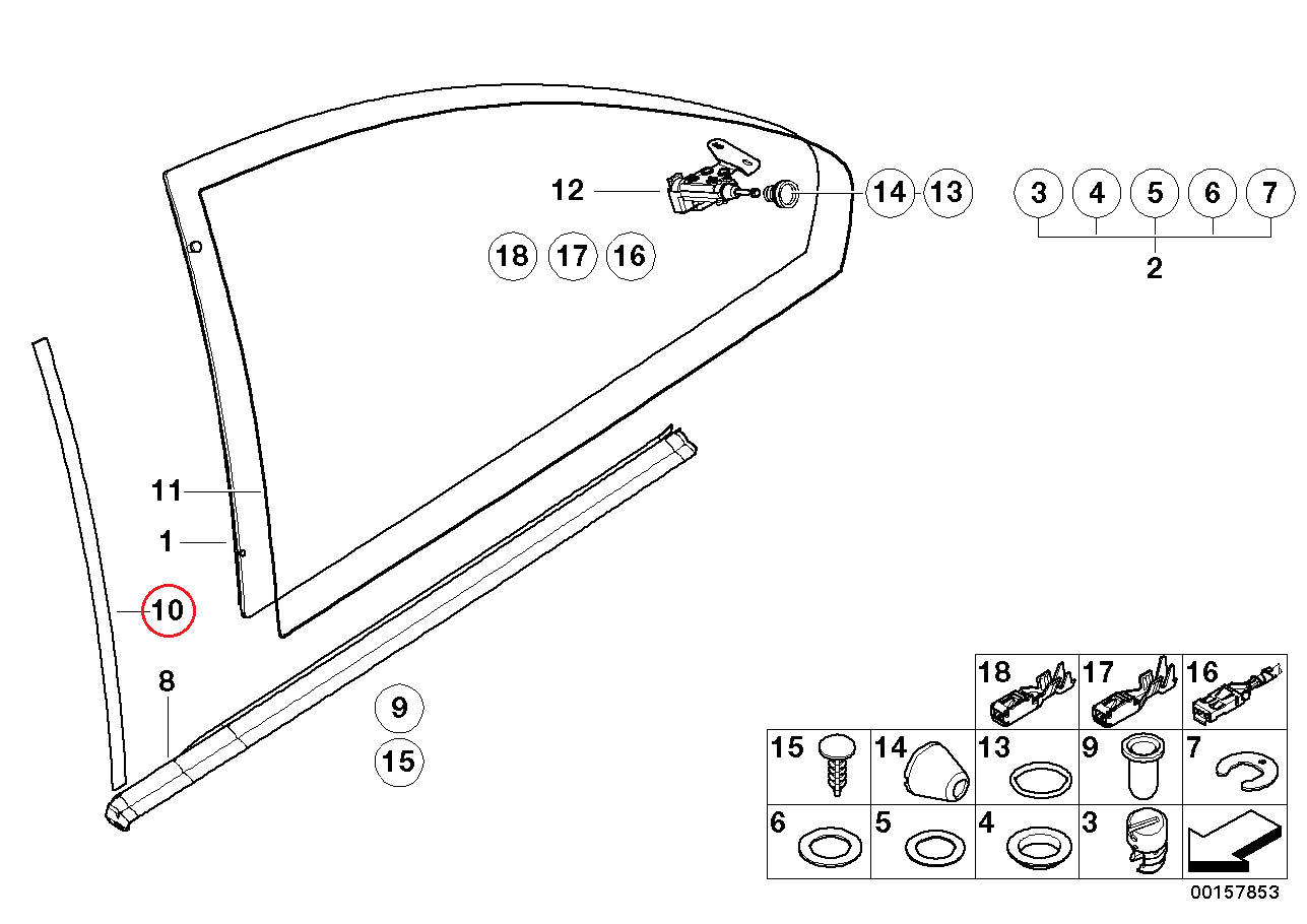 BMW (E46 クーペ) / クォーターガラス Bピラーモール 左 / 51368209401・51365A097A3 / BMW純正