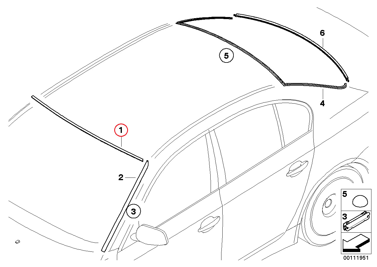 BMW (E60 E61) / フロントガラスアッパーモール / 51317166841 / BMW純正